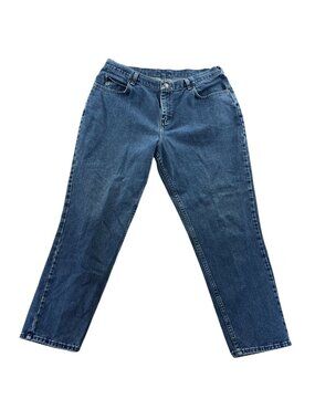 Lee Womens Jeans Size 16W Petite Blue Denim High Rise Ankle Straight Leg Casual